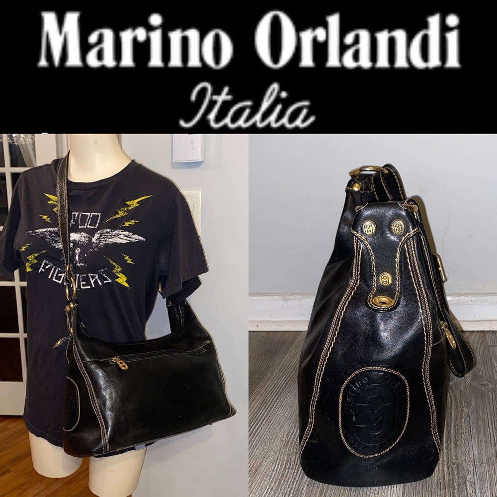 Marino Orlandi Shoulder Bag Genuine Leather. Made Italy